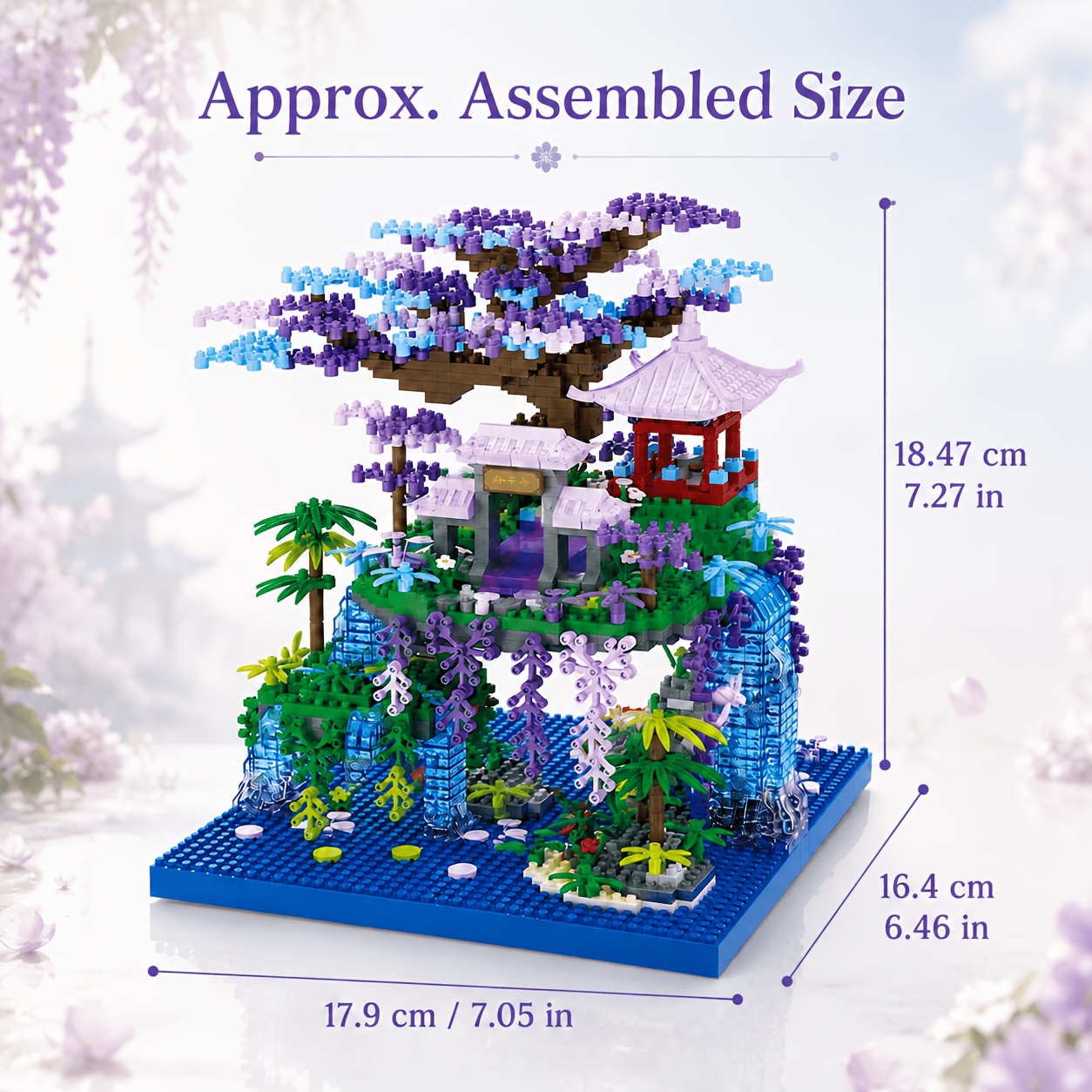 Micro-Bead Assembly Block Set, Flower Tree Garden Pavilion